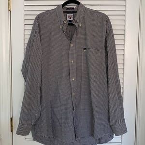 Faconnable Mens Button Down. Black/White. Large